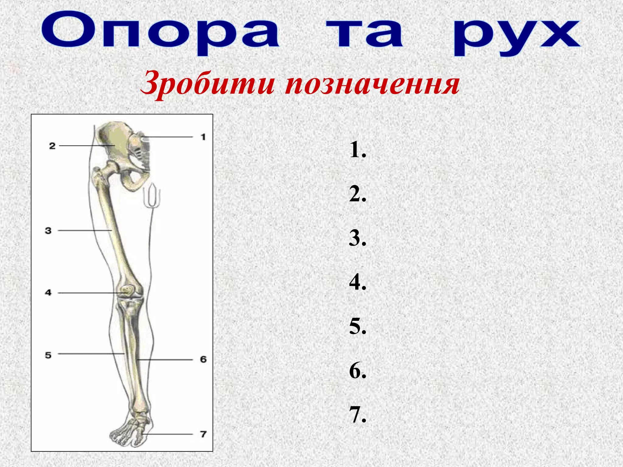 Зробити позначення 
1. 
2. 
3. 
4. 
5. 
6. 
7. 
 