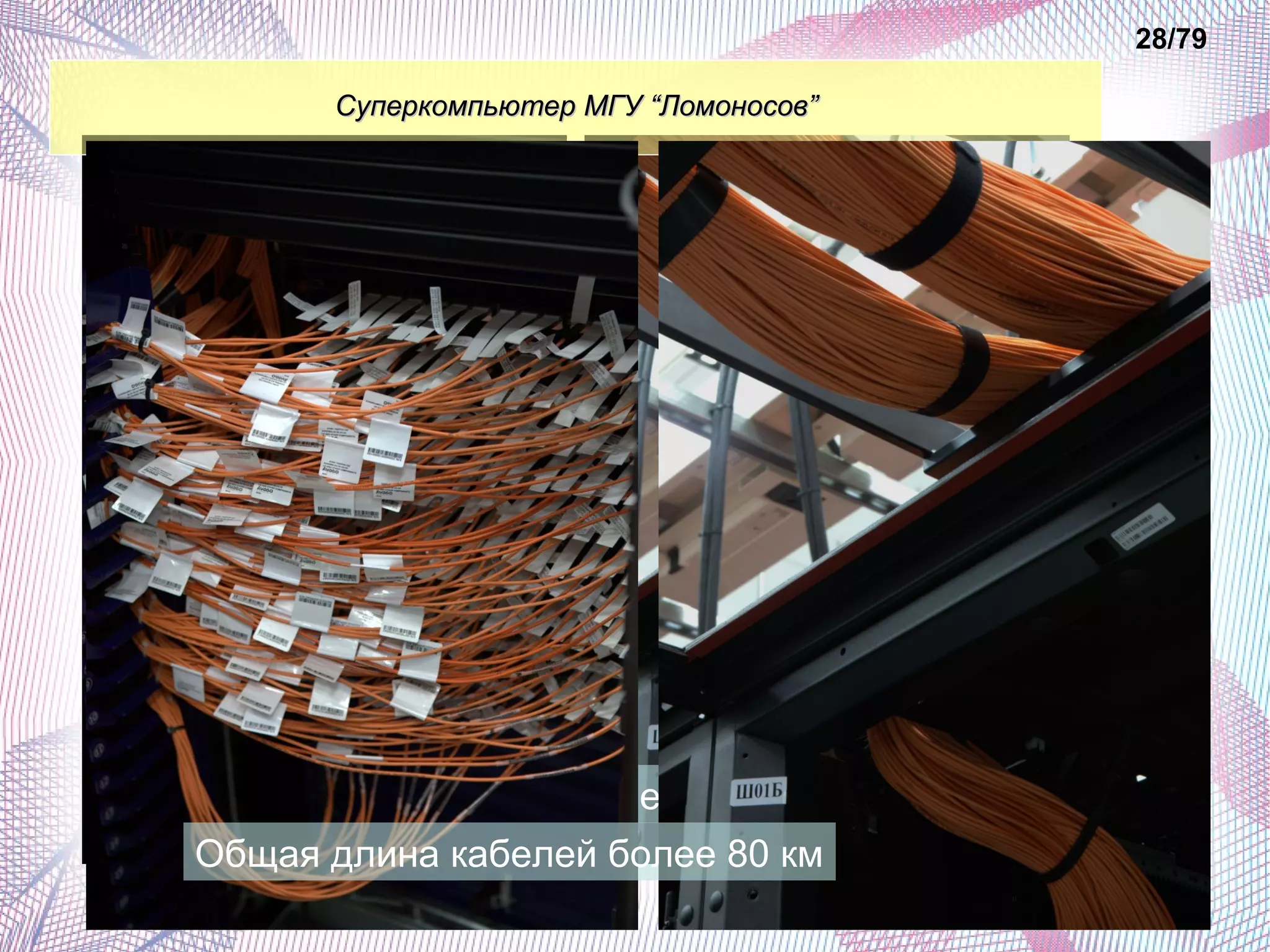 ССууппееррккооммппььююттеерр ММГГУУ ““ЛЛооммооннооссоовв”” 
Общая длина кабелей более 80 км 
Общая длина кабелей более 80 км 
28/79 
 