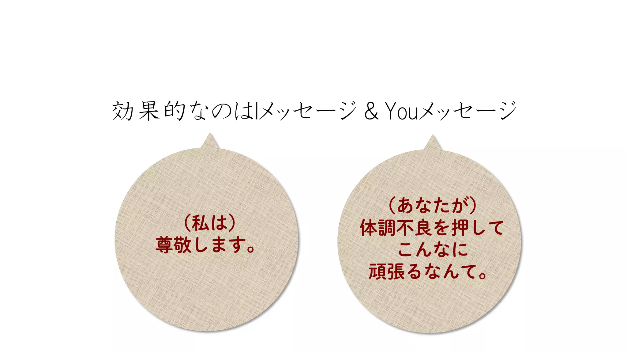 効果的なのはIメッセージ＆Youメッセージ  