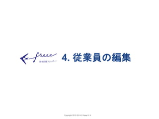 4. 従業員の編集 
Copyright 2012-2014 © freee K. K. 
 