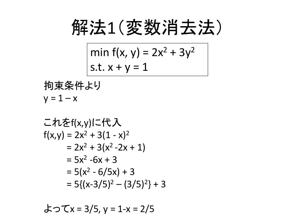 ラグランジュ未定乗数法