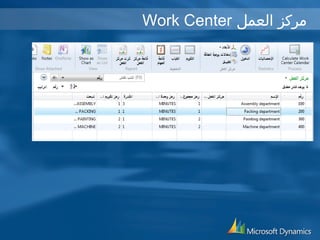 Work Center مركز العمل 
 