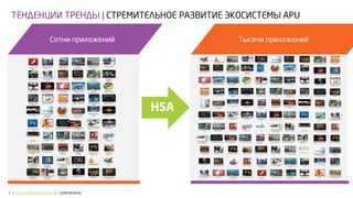 7 | WWW.AMDTRAINING.RU | CONFIDENTIAL 
Microsoft PowerPoint 
Fingertapps 
DiRT 3 Corel Digital Studio 
Roxio CinePlayer 
Microsoft Silverlight 5 ArcSoft Link+ 
GIMP VLC Player ArcSoft ShowBiz 
The Lord of the Rings 
Online 
ArcSoft Panorama Maker Microsoft Silverlight 5 Handbrake 
Corel WinDVD 
Corel VideoStudio Pro Corel WinDVD CyberLink 
MediaShow 
CyberLink MediaEspresso CyberLink PowerDirector Corel AfterShot Mozilla Firefox 
Magix Movie Edit Pro 
Muvizu Viewdle Uploader CyberLink YouCam WinZip 16.5 Microsoft Windows BlueStacks 
Live Essentials 
MotionDSP vReveal 
Fingertapps Magix Movie Edit Pro Microsoft Internet Google Chrome 
Explorer 
ArcSoft MediaConverter Shift 2 Unleashed Dragon Age 2 
Corel VideoStudio Pro 
X5 
ArcSoft MediaConverter 8 Battlefield 3 Adobe Photoshop 
Elements 
Muvizu Animator Viewdle Uploader Adobe Photoshop CS6 
Roxio Creator Shift 2 Unleashed Sony Vegas Pro Test Drive Unlimited 
2 
Sony Vegas Movie 
Studio 
Muvizu ArcSoft WebCam Need for Speed World 
Companion 5 
ArcSoft WebCam 
PhotoShop CS6 Companion 5 
Earthsim 2.0 Adobe Premiere 
Elements 
DivX Accelerated Player 
Total War: Shogun 2 Corel VideoStudio Pro ViVu VuRoom 
X5 
Total War: Shogun 2 MotionDSP vReveal Deus Ex: Human Revolution Battlefield Play4Free ArcSoft TotalMedia Theatre 
Nuvixa 
MotionDSP vReveal ArcSoft Panorama Maker 
Microsoft Windows 
Live Essentials 
ArcSoft MediaConverter Battlefield Bad 
Company 2 
Corel VideoStudio Pro CyberLink MediaEspresso 
X5 
ArcSoft MediaConverter 8 Adobe Premiere ArcSoft Panorama Maker 
Elements 
Corel AfterShot 
Moovida Universe 
Corel VideoStudio Pro Microsoft Internet 
Explorer 
CyberLink MediaEspresso 
Adobe Photoshop 
Elements 
CyberLink YouCam Muvizu Animator 
Corel Digital Studio Sony Vegas Movie Dragon Age 2 
Studio 
Microsoft Internet 
Explorer 
Adobe Flash 
Player 
Deus Ex: Human Revolution ArcSoft MediaConverter 
CyberLink PowerDVD 
Dungeons & Dragons Online 
Dungeons & Dragons Online 
Moovida Universe 
x264 
Corel VideoStudio Pro CyberLink MediaEspresso 
Deus Ex: Human Revolution 
Need for Speed World 
Handbrake 
Dungeons & Dragons Online 
Roxio Creator 
DivX Accelerated Player 
ArcSoft TotalMedia Theatre 
ArcSoft MediaConverter 8 
Vudu CyberLink YouCam 
Rome Total War II 
Sonic Allstar Racing 
Moovida Universe 
ArcSoft 
MediaConverter 
The Lord of the Rings 
Online 
Viewdle Uploader 
Magix Movie Edit 
Pro 
Shift 2 Unleashed 
ArcSoft WebCam 
Companion 5 
MotionDSP 
vReveal 
Corel VideoStudio 
Pro X5 
Corel WinDVD 
Test Drive 
Unlimited 2 
Adobe Premiere 
Elements 
Microsoft 
Windows Live 
Essentials 
Muvizu 
Fingertapps 
Roxio Creator 
Mozilla Firefox 
Total War: 
Shogun 2 
ArcSoft MediaConverter 
8 
Corel VideoStudio 
Pro 
Microsoft 
PowerPoint 
Adobe Photoshop 
Elements 
CyberLink 
PowerDVD 
DiRT 3 
Dungeons & Dragons 
Online 
Roxio CinePlayer 
Microsoft 
Silverlight 5 
ArcSoft Link+ 
x264 
Corel Digital 
Studio 
ArcSoft TotalMedia 
Theatre 
ArcSoft ShowBiz 
GIMP 
WinZip 16.5 
Google Chrome 
Sony Vegas Pro 
Earthsim 2.0 
Battlefield 
Play4Free 
Battlefield 3 
CyberLink 
MediaShow 
Handbrake 
ArcSoft Panorama 
Maker 
VLC Player 
CyberLink YouCam 
Microsoft 
Internet Explorer 
Sony Vegas Movie 
Studio 
DivX Accelerated 
Player 
Deus Ex: Human 
Revolution 
Muvizu Animator 
CyberLink 
MediaEspresso 
CyberLink 
PowerDirector 
Adobe Flash 
Player 
Battlefield Bad 
Company 2 
BlueStacks 
Dragon Age 2 
Need for Speed 
World 
ViVu VuRoom 
Nuvixa 
Adobe Photoshop 
CS6 
Corel AfterShot 
 