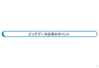 11 
ビッグデータ活用のポイント  