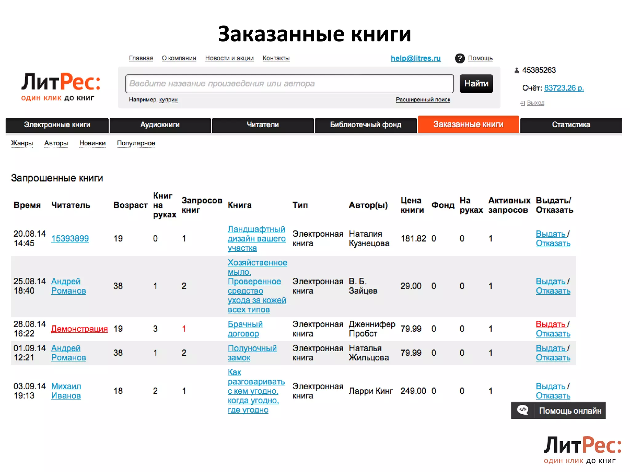 Заказанные книги 
12 
 