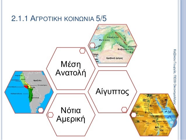 Νότια
Αμερική
Αίγυπτος
Μέση
Ανατολή
48
2.1.1 ΑΓΡΟΤΙΚΗ ΚΟΙΝΩΝΙΑ 5/5
ΚαζάκουΓεωργία,ΠΕ09Οικονομολόγος
 