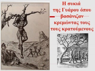 Η συκιά 
της Γυάρου όπου 
βασάνιζαν 
κρεμώντας τους 
τους κρατούμενους 
 
