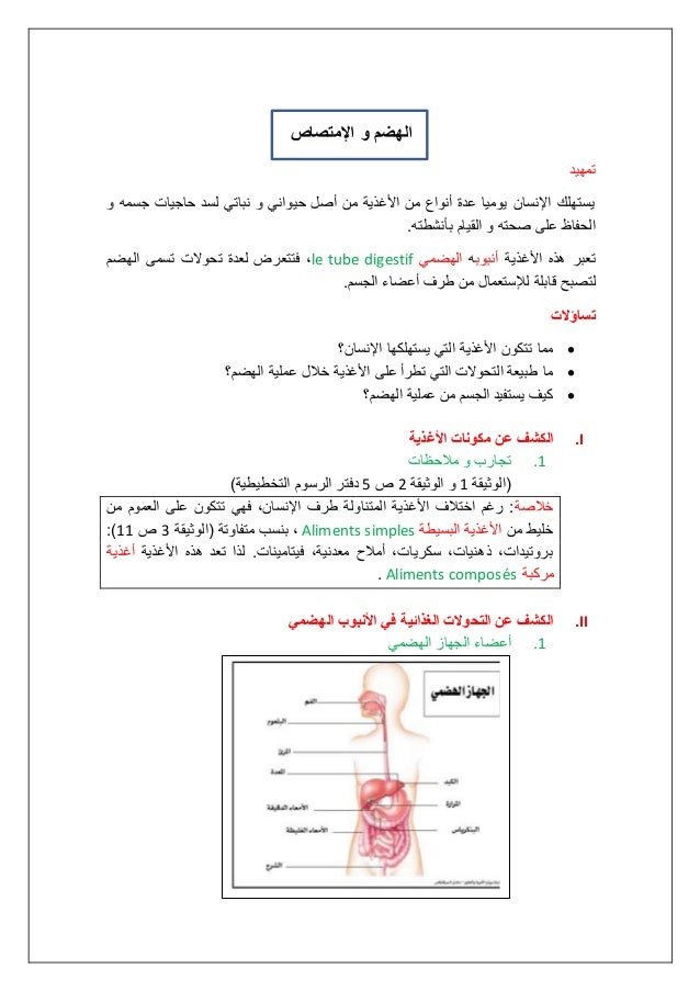الهضم و الامتصاص