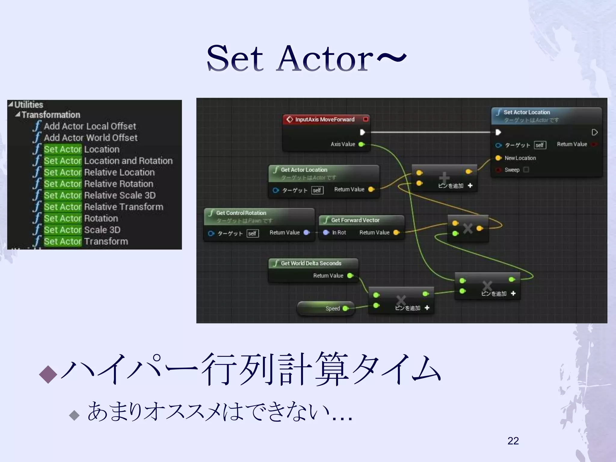 ハイパー行列計算タイム 
 あまりオススメはできない… 
22 
 
