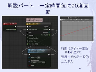 時間はタイマー変数 
（Float型）で 
管理するのが一般的 
…たぶん 
51 
 