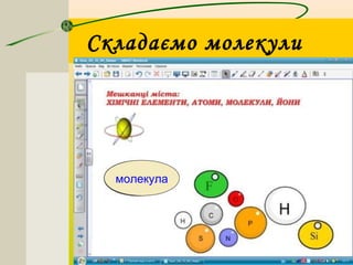 Складаємо молекули 
молекула 
 