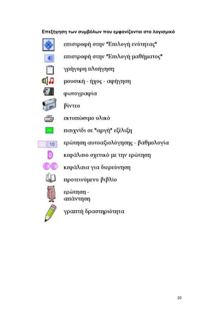 Επεξήγηση των συμβόλων που εμφανίζονται στο λογισμικό 
20 
 