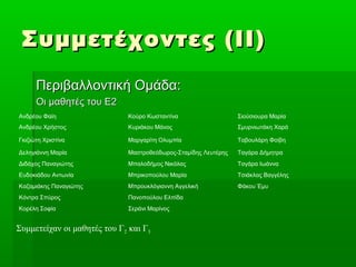 ΣΣυυμμμμεεττέέχχοοννττεεςς ((ΙΙΙΙ)) 
ΠΠεερριιββααλλλλοοννττιικκήή ΟΟμμάάδδαα:: 
ΟΟιι μμααθθηηττέέςς ττοουυ ΕΕ22 
Ανδρέου Φ...