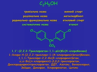 C2H5OH 
ттррииввііааллььннаа ннааззвваа ввиинннниийй ссппиирртт 
ррааццііооннааллььннаа ннааззвваа ммееттииллккааррббіінно...