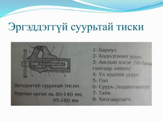 Эргэддэггүй суурьтай тиски 
 