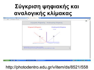 Σύγκριση ψηφιακής και 
αναλογικής κλίμακας 
http://photodentro.edu.gr/v/item/ds/8521/558 
 