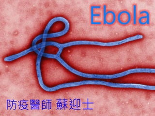 Ebola 
防疫醫師蘇迎士 
 