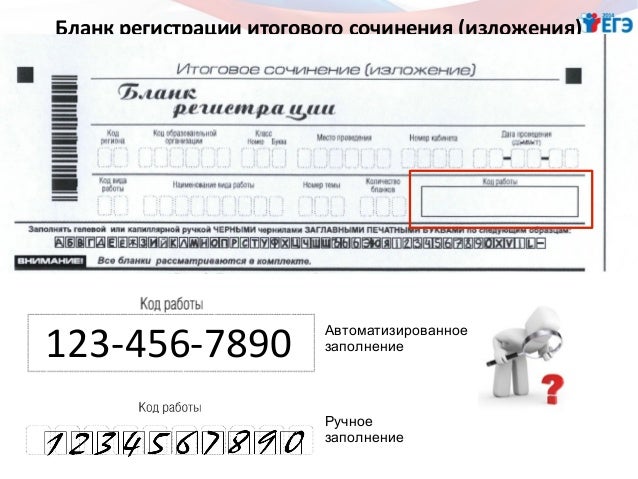 Итоговое сочинение код работы