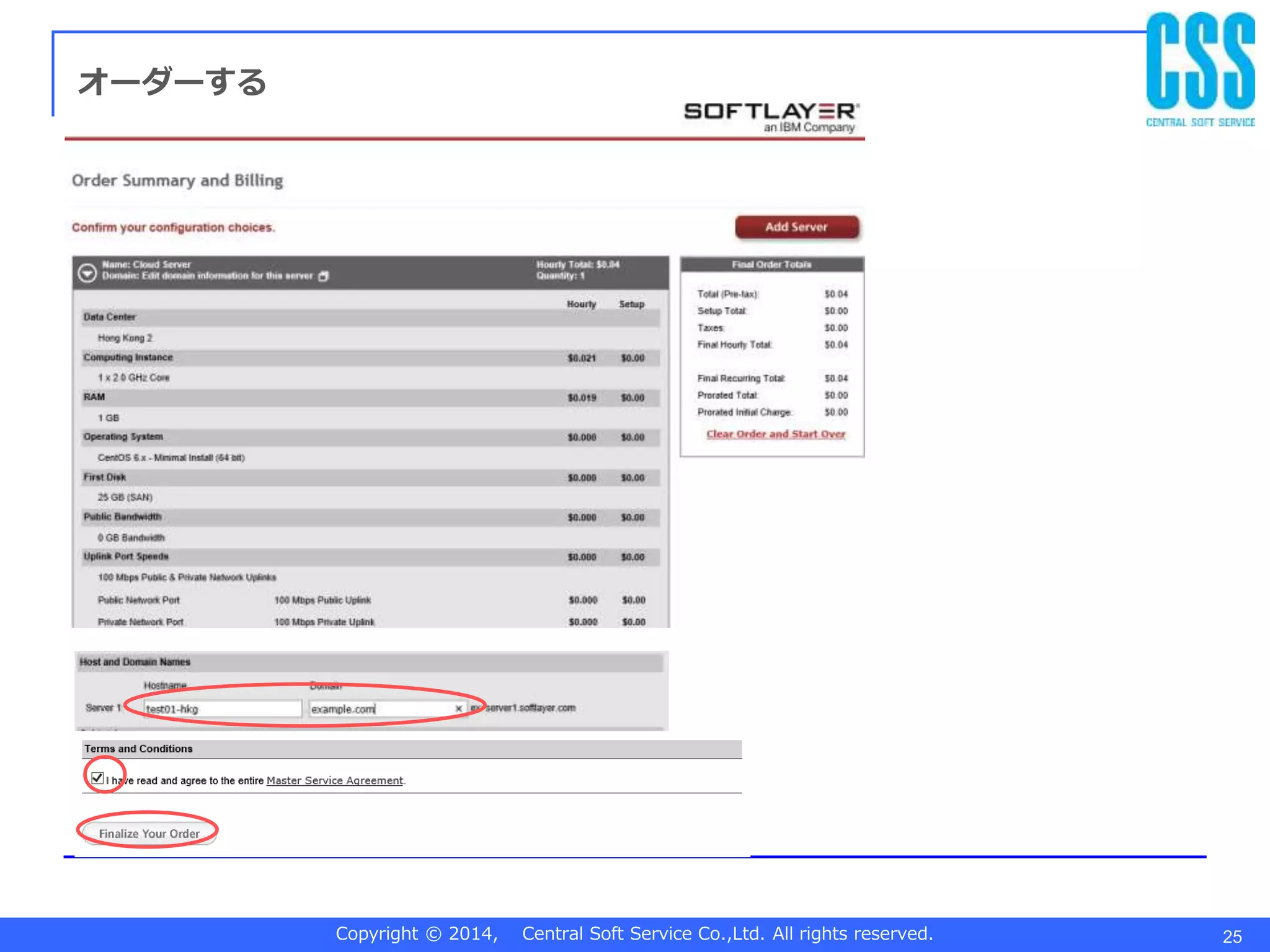 Copyright © 2014, Central Soft Service Co.,Ltd. All rights reserved. 25
オーダーする
 