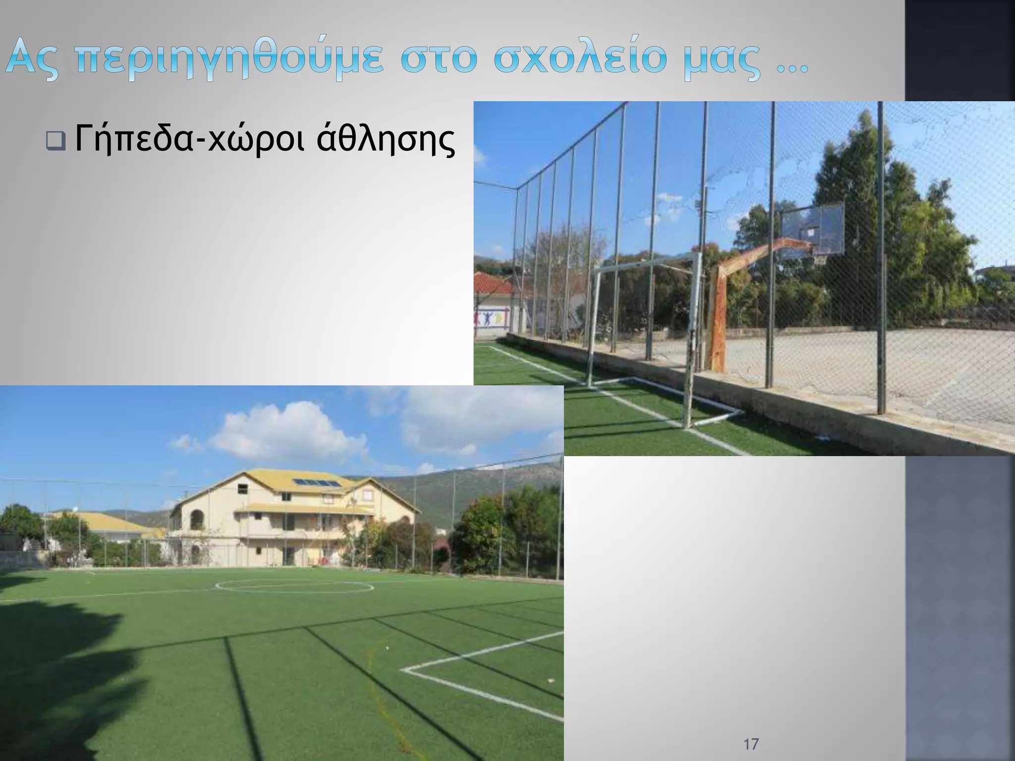  Γήπεδα-χώροι άθλησης
17
 