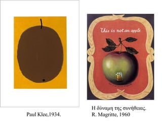 Η δύλακε ηες ζσλήζεηας. R. Μagritte, 1960Paul Klee,1934.  