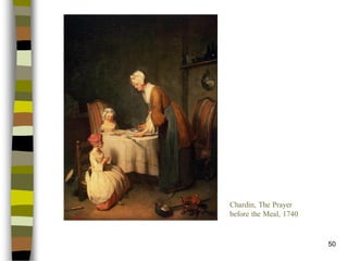 50 
Chardin, The Prayer before the Meal, 1740  