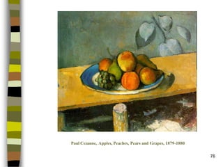 76 
Paul Cezanne, Apples, Peaches, Pears and Grapes, 1879-1880  