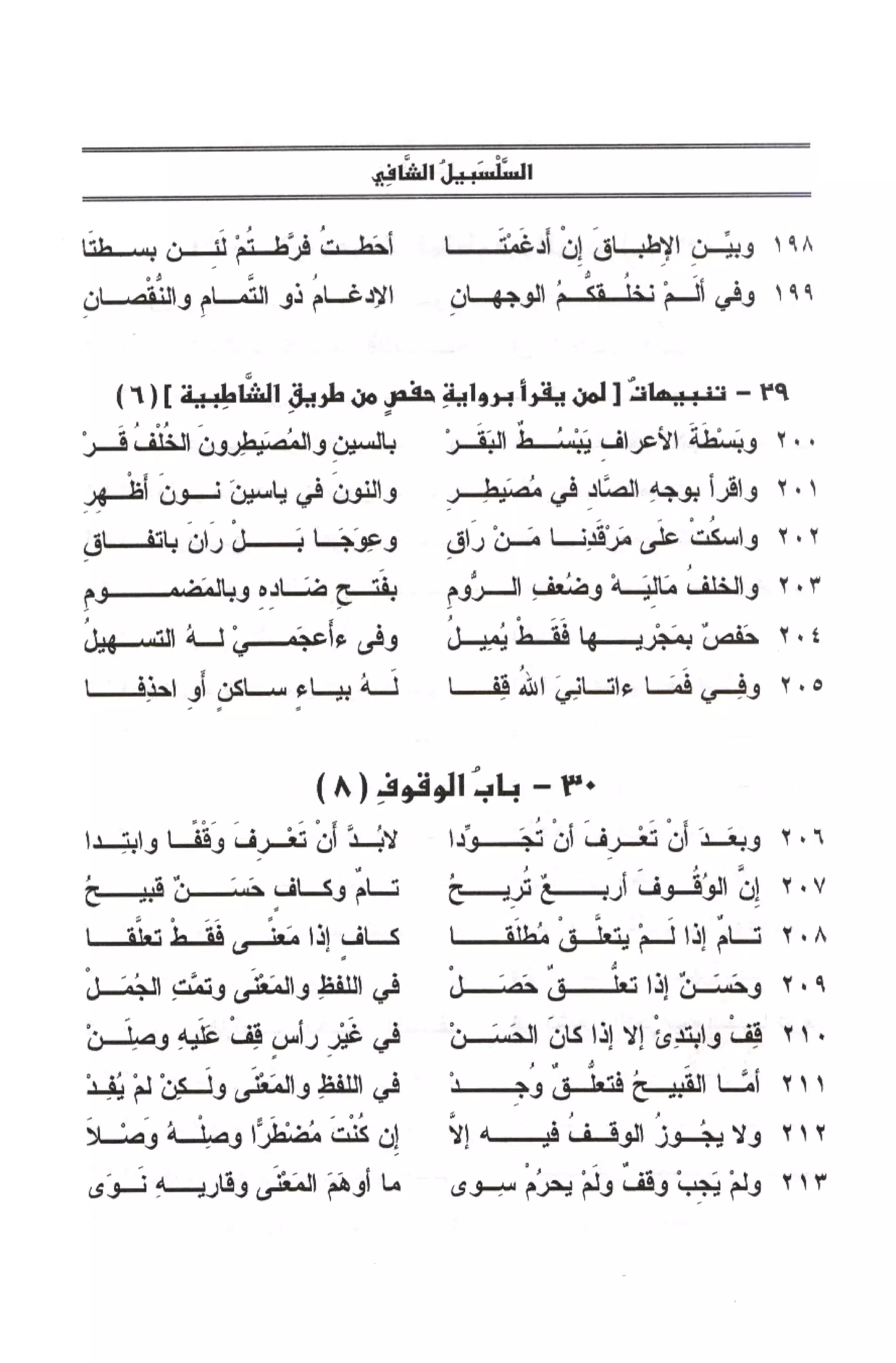 السلسبيل الشافي ورسالة قصر المنفصل لحفص