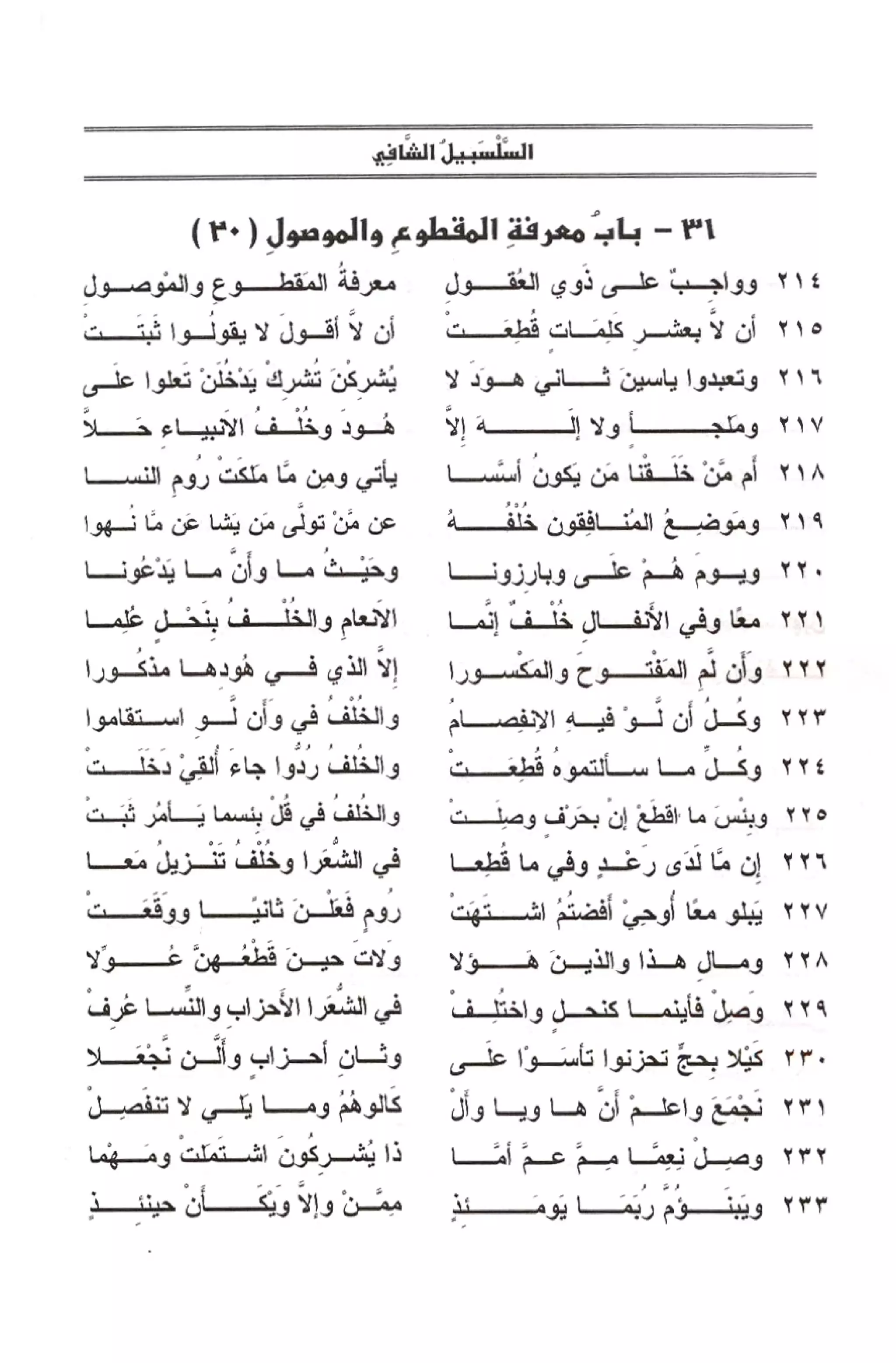 السلسبيل الشافي ورسالة قصر المنفصل لحفص