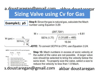 Sizing Valve using Cv for Gas 
Example1; p5 
 