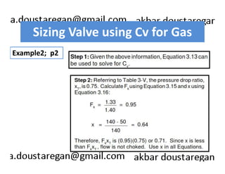 Sizing Valve using Cv for Gas 
Example2; p2 
 