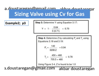 Sizing Valve using Cv for Gas 
Example2; p3 
 