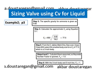 Sizing Valve using Cv for Liquid 
Example2; p3 
 