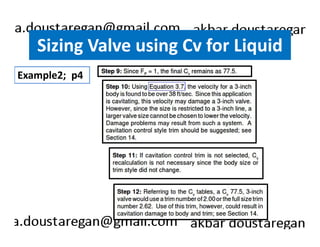 Sizing Valve using Cv for Liquid 
Example2; p4 
 