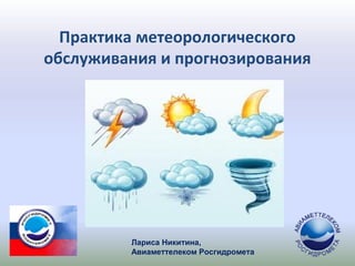 Практика метеорологического 
обслуживания и прогнозирования 
Лариса Никитина, 
Авиаметтелеком Росгидромета 
 