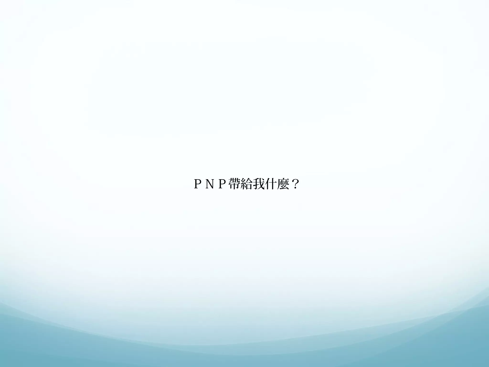 ＰＮＰ帶給我什麼？ 
 