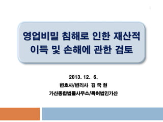부정경쟁방지법 위반 영업 비밀 침해에 대한 피해 산정과 대응은 11