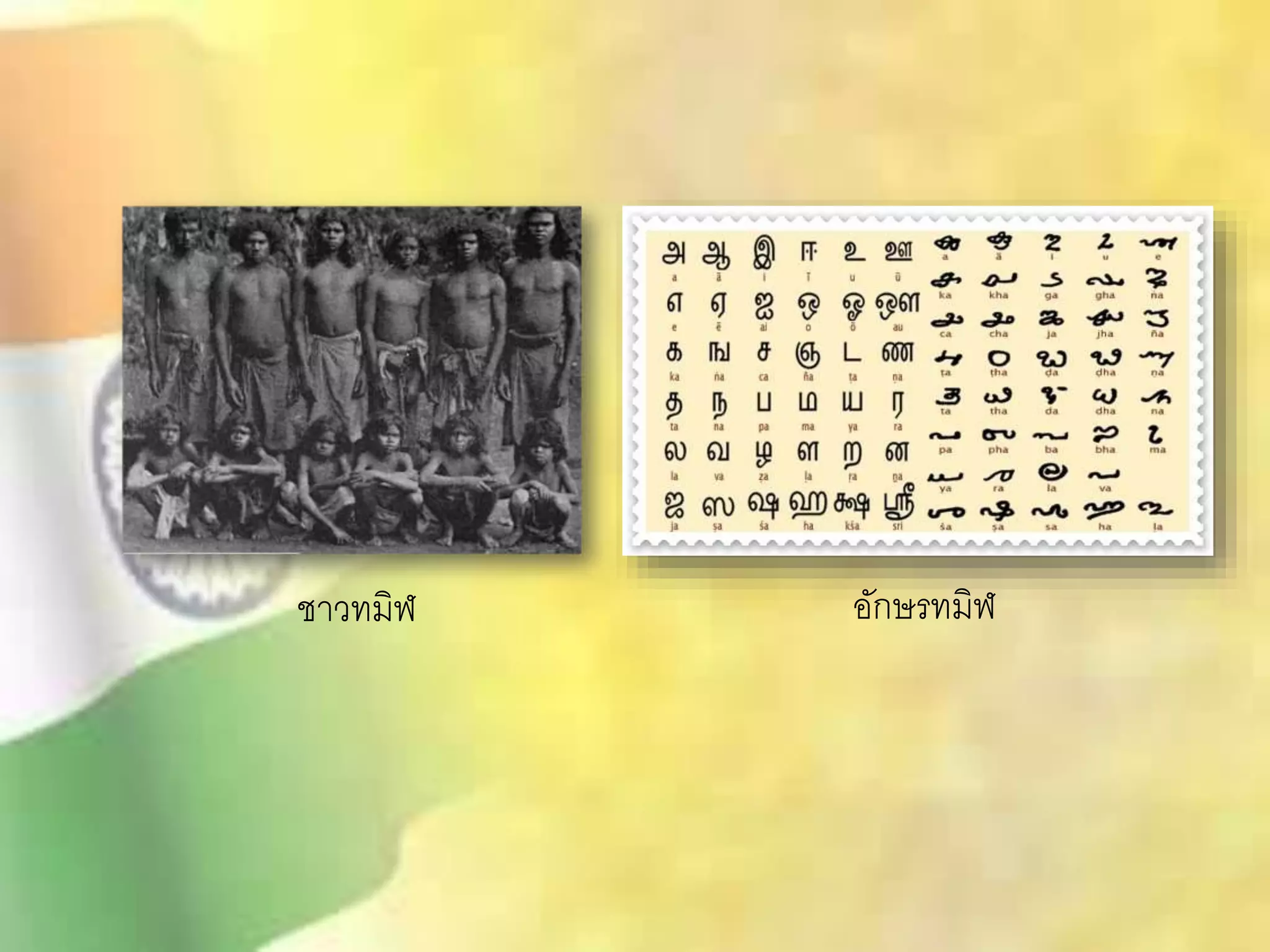 ชาวทมิฬ อักษรทมิฬ 
 