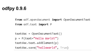 odfpy 0.9.6
 