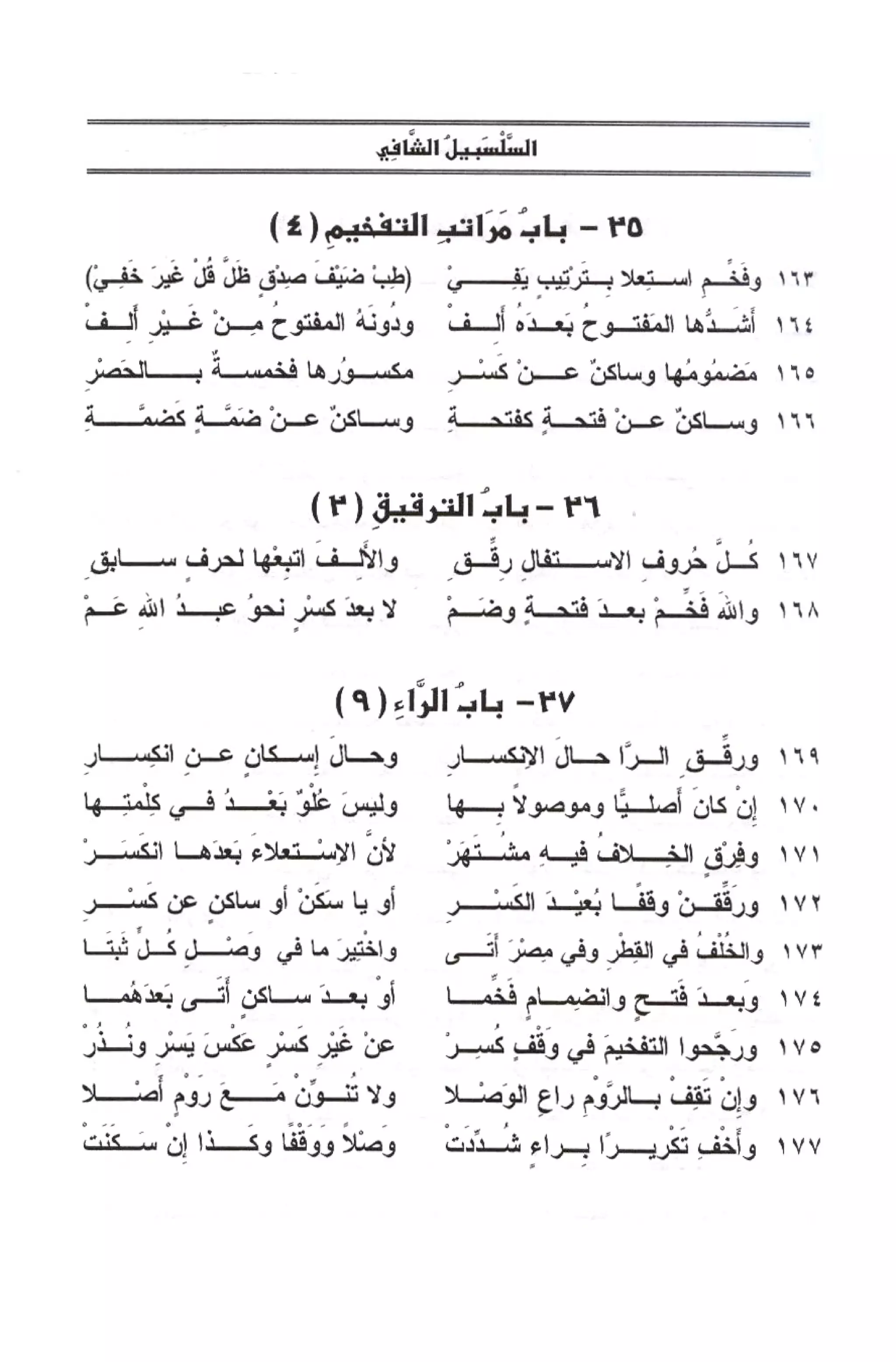 السلسبيل الشافي ورسالة قصر المنفصل لحفص