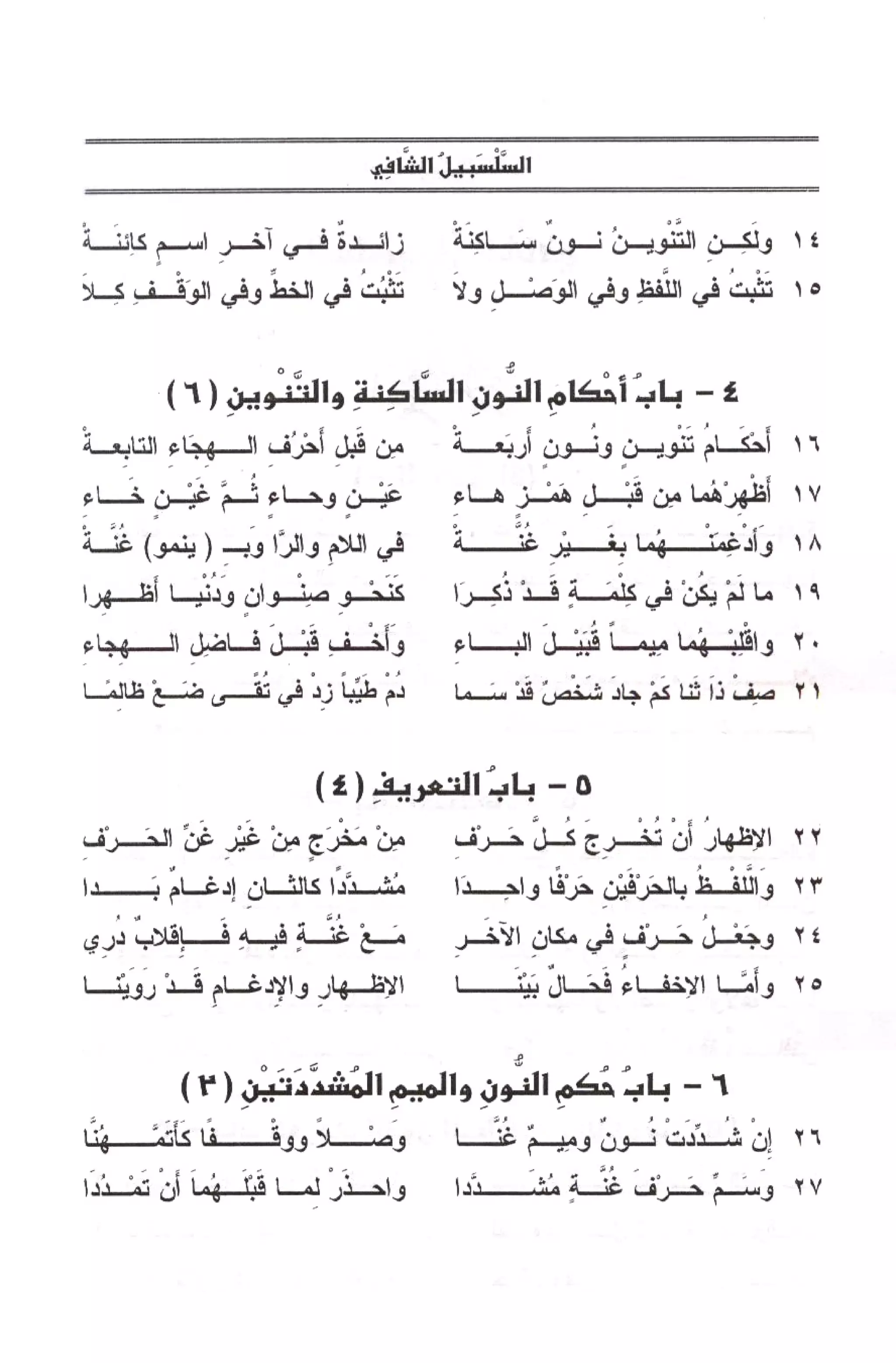 السلسبيل الشافي ورسالة قصر المنفصل لحفص