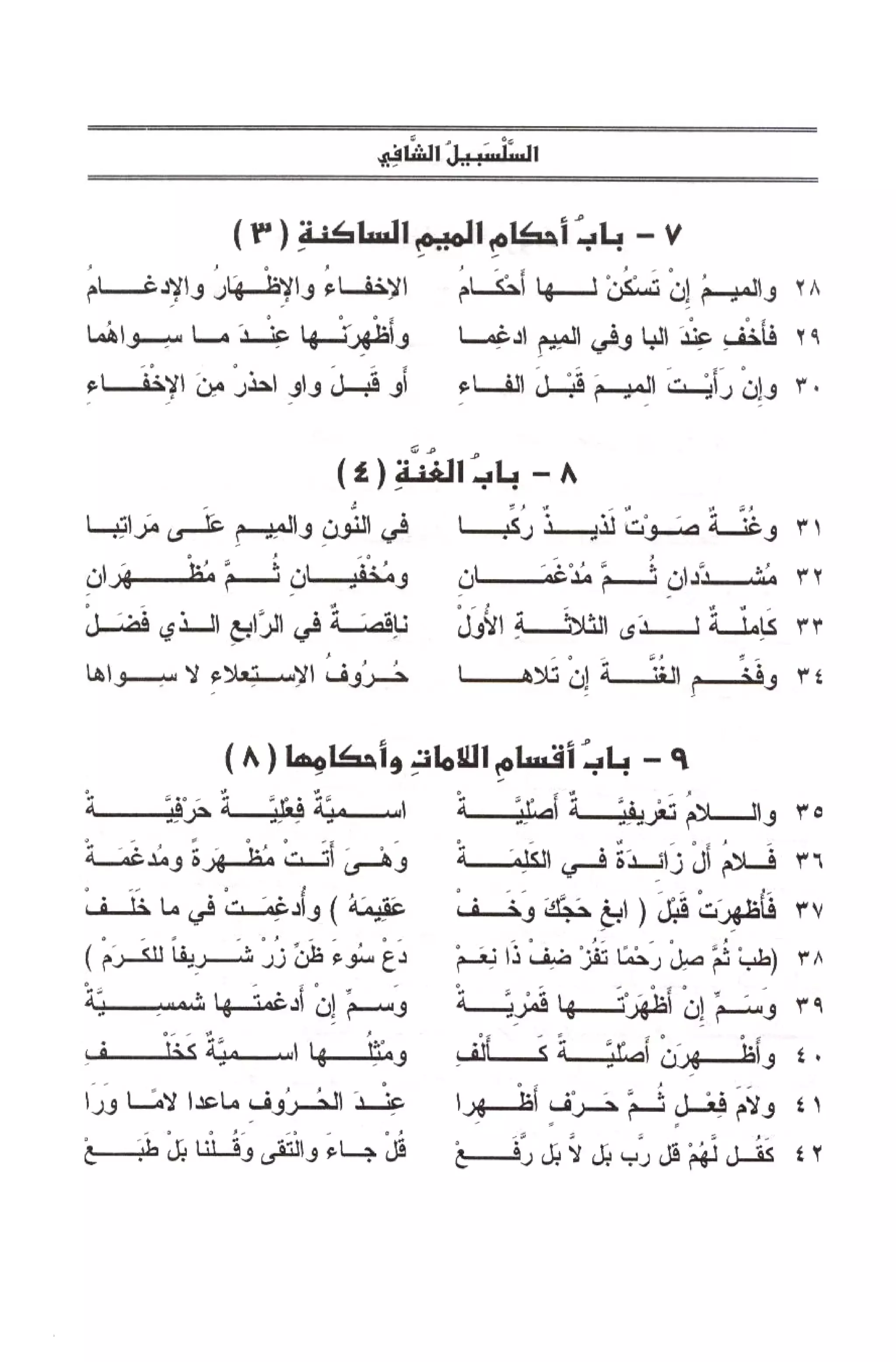 السلسبيل الشافي ورسالة قصر المنفصل لحفص