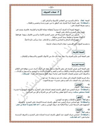 ~11~ 
7 طفبد ا ؾٌشٚف - 
ح ُٜلش غٌخً : خٓ هخ رخ ٢ُ٘ء ح ؼُٔخ ٢ٗ خً ُٞٔحى ٝ ح زُ ٤خٝ ح نُ.... 
٤ًل ٤ش ػخرظش لُِ فَ ػ ي٘ ح طُ٘ن رٚ ؿٜ ٝ يٗس ٝ ٛ ٝ ه وِ شِ... ٝ اططلاؽب : ٛ ٢ 
: ٝ طل ٤ي ؼٓ كَش ح ُٜلخص ك ٢ 
ؼٓ كَش ٤ًل ٤ش أىحء ح لُ فَ أىحء ٛل ٤لخً ربػطخثٚ ٛلخطٚ ح ٬ُ شُٓ ٝ ح ؼُخ ٍٟش، كخ لُ فَ ٣ؼظ ئ ك ٢ 
ط ٌٞ ٣ ٚ٘ ػ ٠ِ ح ؤُ ؽَ ٝ يًٌُ ػ ٠ِ ح ُٜلش. 
ح ظُ ٤٤ٔ ر ٤ ح لُ َٝف ح ظُٔ٘ شًَ ك ٢ لٗ ح ؤُ ؽَ خً ُٜخى ٝ ح ٤ُٔ كخ لُ مَ ر ٤ ٜ٘ خٔ ٛٞ كو ٢ 
أ ح ُٜخى لٓو شٔ ٝ طٓزوش ر ٤ خ٘ٔ ح ٤ُٔ هَٓوش. 
كٜ أك خٌ ح ظُ خٔػ ٝ ح ظُـخ ٝ ح ظُوخ دٍ ٝ ح ٩ىؿخ ، خٓٔ ٤ٓؤط ٢ ًًَٙ ٫كو خً. 
ٝ ط و٘ ح ُٜلخص ا ٠ُ ه ٤ٔٔ :ٖ ٛلخص ٫ شُٓ ٝ ٛلخص ػخ ٍٟش. 
ا ظٌفخ ا لٌاص خِ 
ٛ ٢ ح ُٜلش ح ظُ ٢ ط ٬ ح لُ فَ ٝ ٫ ط ل٘ي ػ ٚ٘ رؤ ١ كخ ح ٧كٞح خً ـُٜ ٝ ح ٫ ظٓؼ ٬ء ٝ ح ١٩ زخم... 
ا ظٌفخ ا ؼٌبسػخ 
،ّ ٛ ٢ ح ُٜلش ح ظُ ٢ طؼ َٝ لُِ فَ ك ٢ رؼٞ ح ٧كٞح ٝ ط ل٘ي ػ ٚ٘ ك ٢ أكٞح أه َٟ ك ذٔ ٞٓهؼٚ ك ٢ ح ٬ٌُ 
خً ٩ظٜخ ٝ ح ٩ىؿخ ٝ ح ٩هلخء ٝ ح ٩ه ٬د ٝ ح ئُ ٝ ح وُٜ ٝ ح لُ فٌ ٝ ح ٩ػزخص ٝ ح ظُلو ٤ن ٝ ح ظُ ٜٔ ٤ ٝ ح ٩ريح .ٍ... 
ٝ ح لُ َٝف ح ظُ ٢ طظؼ َٝ ُِٜلخص ح ؼُخ ٍٟش ٛ ٢ ػ خٔ ٤ٗش ك َٝف كو ٢ ـٓ ٞٔػش ك ٢ شًِٔ : أٚ ٠ش لِا . 
ٝ هي ه ح ؼُ خِٔء ح ُٜلخص ا ٠ُ ٛلخص حًص ٟي ٝ ٛلخص ٫ ٟي ُٜخ. 
ٝ ك ٤ خٔ ٢ِ ٣ ر ٤خ ح ُٜلخص حًص ح ٠ُي ٝ ٛ ٢ ػ سَ٘ + طٞ ٢ٓ ح ُٜٞص: 
1 ا ٌٙ ظّ - 
ٝ ؼٓ خ٘ٙ غٌخً : ح وُلخء. 
ٝ اططلاؽب : ؿ ٣َخ ح لُ٘ ػ ي٘ ح طُ٘ن رخ لُ فَ ٠ُؼق حػظ خٔىٙ ػ ٠ِ ح ؤُ ؽَ. ٝ ح لُ َٝف ح ُٜٔ ٞٔ شٓ ػ سَ٘ : 
.ٖ فؾض شخض عىذ. ٝ ػ ي٘ أىحثٜخ طؼط ٠ خًُٓ٘ هي ٍٙ أ زً ح لُ شًَ ٝ حه ح لُ ظًَ ٤ 
2 ا غٌٙش - 
ٝ ٛٞ غٌخً : ح ظُٜٞ ٝ ح ٩ػ ٬ .ٕ ٝ ٛٞ ٟي ح ُٜ .ْٔ 
ٚ اططلاؽب : ٛٞ ح لٗزخ ؿ ٣َخ ح لُ٘ ػ ي٘ ح طُ٘ن رخ لُ فَ يُ٘س ح ٫ػظ خٔى ػ ٠ِ ح ؤُ ؽَ. ٝ ح لُ َٝف 
ح ـُٜٔٞ سٍ ٛ ٢ ح ظُ ؼٔش ػ ك كَخً ح زُخه ٤ش رؼي ك َٝف ح ُٜ .ْٔ ٝ ٛ ٢ : أعذ لؾ ث ١غضٚ را ػع ػ شّ. 
3 ا شٌذح - 
ٝ ٛ ٢ غٌخً : ح وُٞس. 
ٝ اططلاؽب : ح لٗزخ ؿ ٣َخ ح ُٜٞص ػ ي٘ ح طُ٘ن رخ لُ فَ يُ٘س حػظ خٔىٙ ػ ٠ِ ح ؤُ ؽَ. ٝ ح لُ َٝف ح يُ٘ ٣يس 
ػ خٔ ٤ٗش ٛ ٢: أعذ لؾ ثىذ. 
 