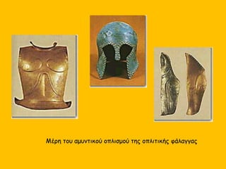 Μέρη του αμυντικού οπλισμού της οπλιτικής φάλαγγας 
 