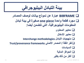 ‫القريب‬ ‫في‬ ‫البرمجيات‬
‫نفذت‬ ‫أدوات‬/‫تنفيذها‬ ‫جاري‬/‫بمعرفة‬ ‫تنفيذها‬ ‫يتم‬ ‫سوف‬:
‫الكونجرس‬ ‫مكتبة‬
‫زفيرا‬ ‫شركة‬Zepheira
‫التقليديين‬ ‫المكتبات‬ ‫نظم‬ ‫موردي‬
‫فردية‬ ‫مكتبات‬
‫وجورج‬ ،‫وهارفارد‬ ،‫وكورنيل‬ ،‫ستانفورد‬ ‫جامعات‬ ‫تعمل‬
‫األلمانية‬ ‫الوطنية‬ ‫والمكتبة‬ ،‫الوطنية‬ ‫الطبية‬ ‫والمكتبة‬ ،‫واشنطن‬
‫المصدر‬ ‫مفتوحة‬ ‫البرمجيات‬ ‫أدوات‬ ‫من‬ ‫مجموعة‬ ‫على‬
06/01/201507:06‫م‬‫معوض‬ ‫عبدالحميد‬ ‫محمد‬44
 