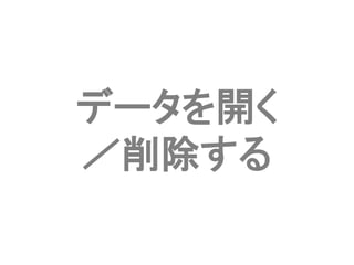 データを開く ／削除する  