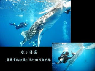 水下作業 
菲律賓歐梭羅小漁村的另類思維  