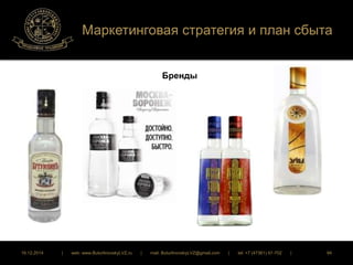 Маркетинговая стратегия и план сбыта 
Бренды 
16.12.2014 | web: www.ButurlinovskyLVZ.ru | mail: ButurlinovskyLVZ@gmail.com | tel: +7 (47361) 47-702 | 94 
 