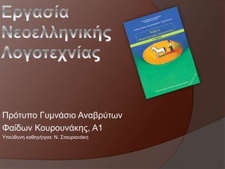 Πρότυπο Γυμνάσιο Αναβρύτων
Φαίδων Κουρουνάκης, Α1
Υπεύθυνη καθηγήτρια: Ν. Σταυριανάκη
 