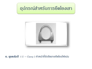 6. ยูแคล้มป์ ( U – Clamp ) ทาหน้าที่จับยึดสายยึดโยงให้แน่น
อุปกรณ์สาหรับการยึดโยงเสา
 